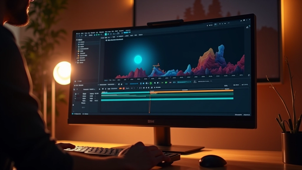 Tela de computador exibindo software de animação com timeline e keyframes visíveis